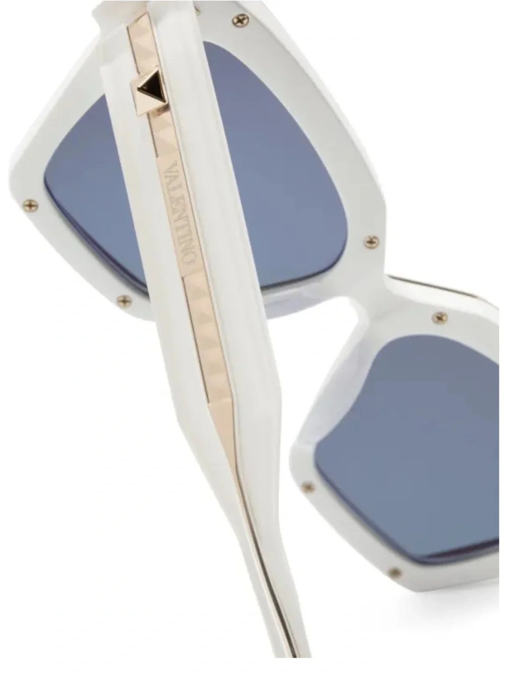Valentino White Oversized Sunglasses